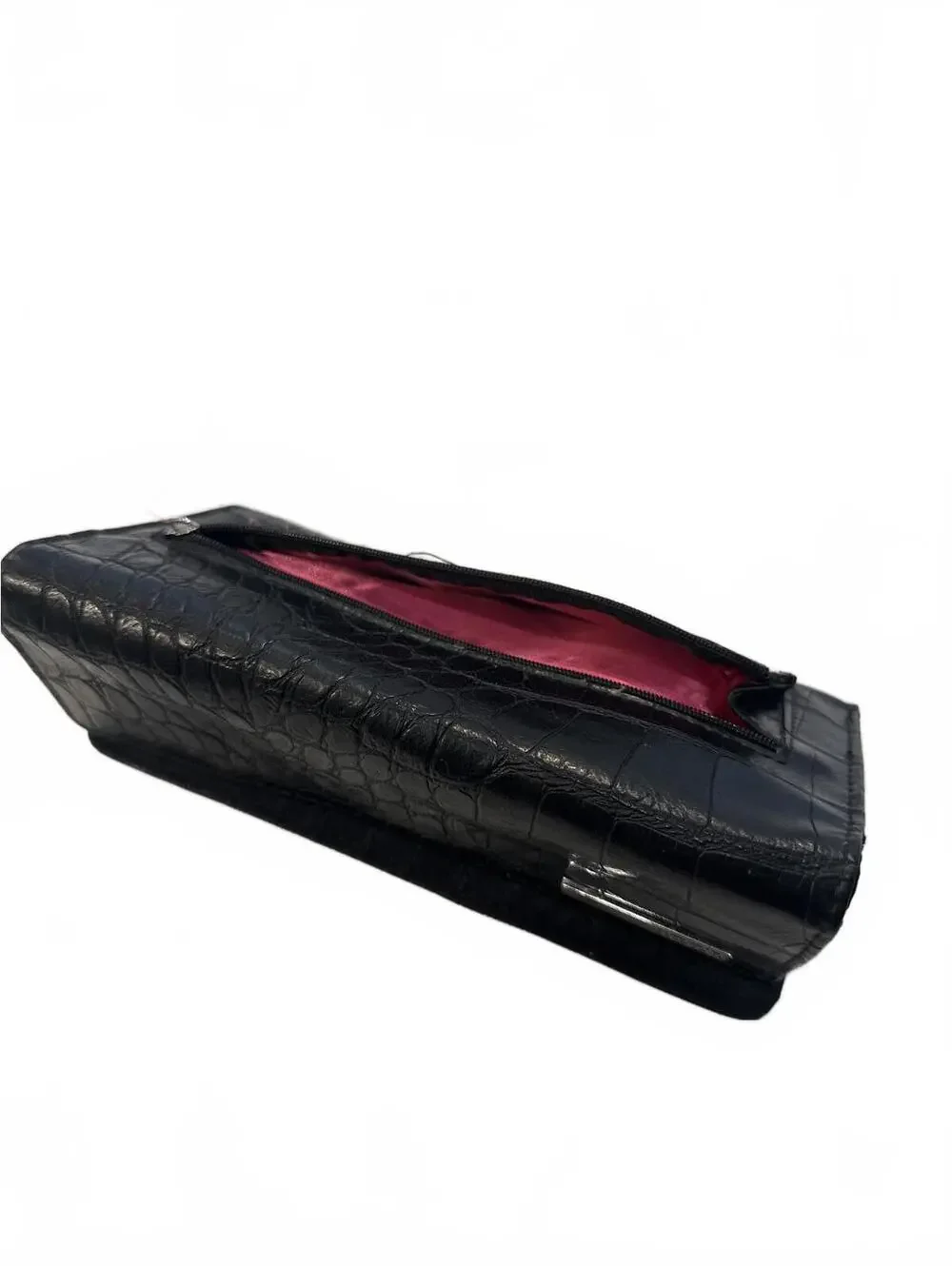 Reaction Kenneth Cole Black Alligator Leather Pink Lining